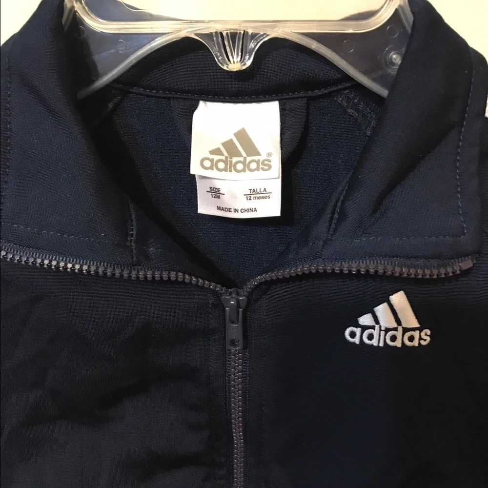 Adidas Baby Training Jacket Navy Blue White Size 12M EUC